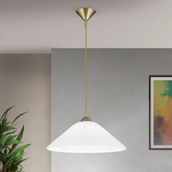 Orion Grado sárgaréz-opál függesztett lámpa (ORI-HL 6-1525/1_BR) E27 1 izzós IP20