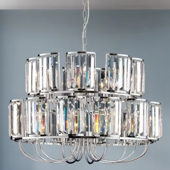 Orion Gstaad króm-átlátszó csillár (ORI-LU 2414/21) E14 21 izzós IP20