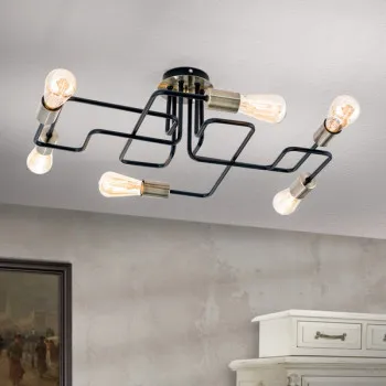 Orion Jailhouse fekete mennyezeti lámpa (ORI-DL 7-682/6) E27 1 izzós IP20