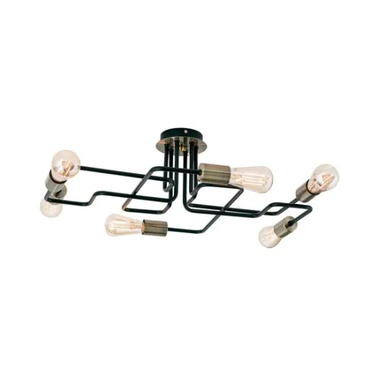 Orion Jailhouse fekete mennyezeti lámpa (ORI-DL 7-682/6) E27 1 izzós IP20