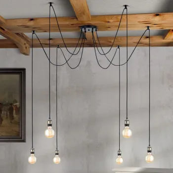 Orion Jailhouse fekete függesztett lámpa (ORI-HL 6-1649/6) E27 1 izzós IP20