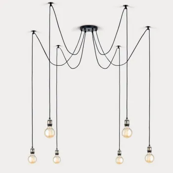 Orion Jailhouse fekete függesztett lámpa (ORI-HL 6-1649/6) E27 1 izzós IP20