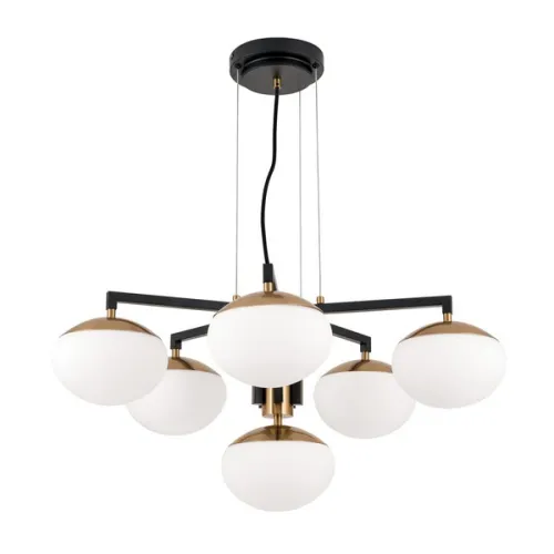 Orion Josephine fekete-sárgaréz függesztett lámpa (ORI-LU 1841/5+1) E27 6 izzós IP20