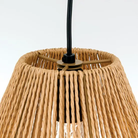 Orion Jungle fekete-natúr függesztett lámpa (ORI-HL 6-1812/1) E27 1 izzós IP20