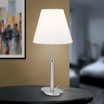 Orion Kara szatén króm-fehér asztali lámpa (ORI-LA 4-1149/1) E27 1 izzós IP20