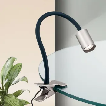 Orion Kurt szatén króm-fekete LED csiptetős lámpa (ORI-Str 10-489_S_CHR) LED 1 izzós IP20