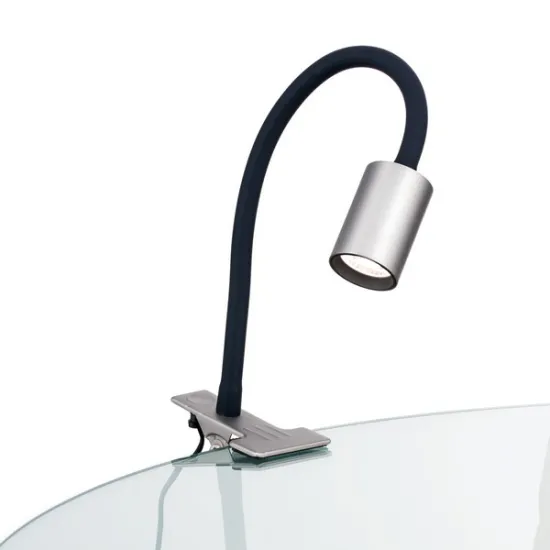 Orion Kurt szatén króm-fekete LED csiptetős lámpa (ORI-Str 10-489_S_CHR) LED 1 izzós IP20