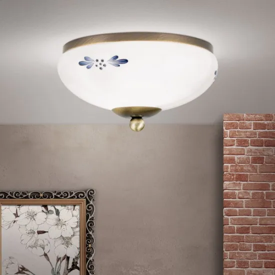 Orion Landhaus sárgaréz-opál mennyezeti lámpa (ORI-DL 7-672 PAT_OP_B) E27 1 izzós IP20