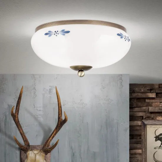 Orion Landhaus sárgaréz-opál mennyezeti lámpa (ORI-DL 7-674 PAT_OP_B) E27 3 izzós IP20