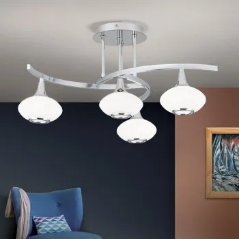 Orion Lia króm-fehér mennyezeti lámpa (ORI-DLU 1695/3+1) G9 4 izzós IP20