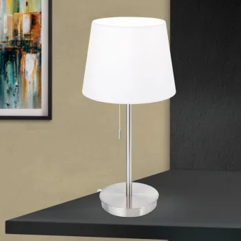 Orion Ludwig szatén króm-fehér asztali lámpa (ORI-LA 4-1205_S_CHR) E27 1 izzós IP20