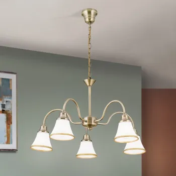 Orion Maja sárgaréz-opál csillár (ORI-LU 1700/5) E14 5 izzós IP20