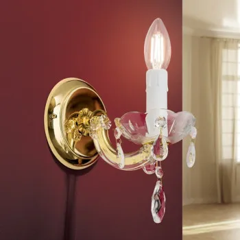 Orion Marie Claire arany-átlátszó falikar (ORI-WA 2-521/1) E14 1 izzós IP21