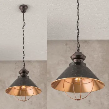 Orion Mathilda fekete-réz függesztett lámpa (ORI-HL 6-1604/1) E27 1 izzós IP20