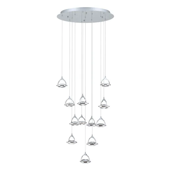 Orion Moon króm-átlátszó LED függesztett lámpa (ORI-DLU 1738/12_CHR) LED 12 izzós IP20