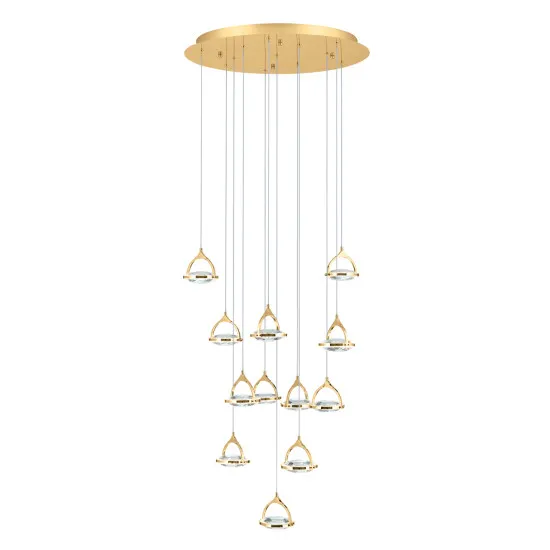 Orion Moon arany-átlátszó LED függesztett lámpa (ORI-DLU 1738/12_GO) LED 12 izzós IP20