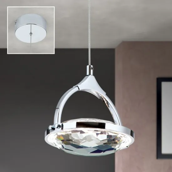 Orion Moon króm-átlátszó LED függesztett lámpa (ORI-HL 6-1710/1_CHR) LED 1 izzós IP20