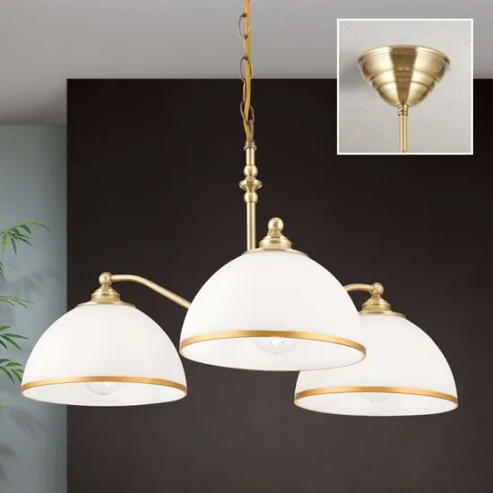 Orion Old Lamp sárgaréz-opál csillár (ORI-LU 1838/3) E27 3 izzós IP20
