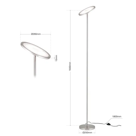 Orion Oscar szatén króm LED állólámpa (ORI-Stl 12-1182) LED 1 izzós IP20