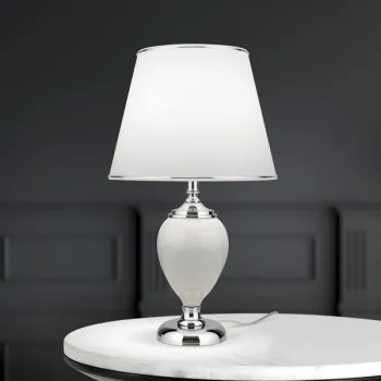 Orion Ovum króm-fehér asztali lámpa (ORI-LA 4-1229_CHR) E27 1 izzós IP20