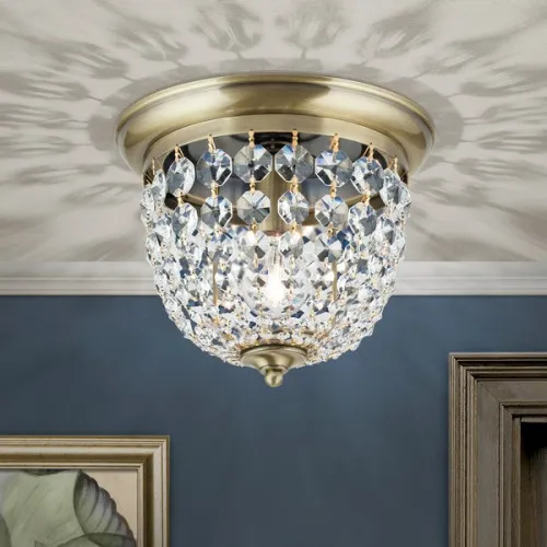 Orion Plafond sárgaréz-átlátszó mennyezeti lámpa (ORI-DLU 1840/26_BR) E27 1 izzós IP20