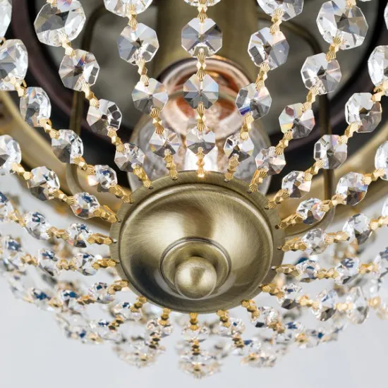 Orion Plafond sárgaréz-átlátszó mennyezeti lámpa (ORI-DLU 1840/26_BR) E27 1 izzós IP20