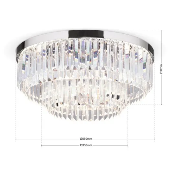 Orion Prism króm-átlátszó LED mennyezeti lámpa (ORI-DL 7-666/55_CHR) LED 1 izzós IP20