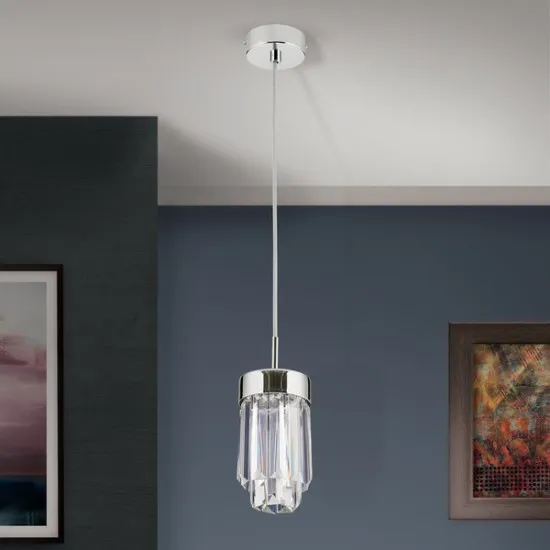 Orion Prism króm-átlátszó LED függesztett lámpa (ORI-HL 6-1702_CHR) LED 1 izzós IP20