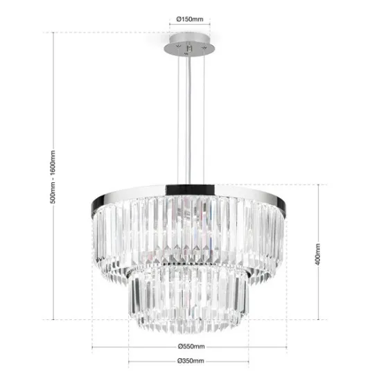 Orion Prism króm-átlátszó LED csillár (ORI-LU 2415/55_CHR) LED 1 izzós IP20