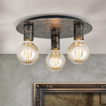 Orion Retro fekete-rozsda mennyezeti lámpa (ORI-DL 7-635/3) E27 3 izzós IP20