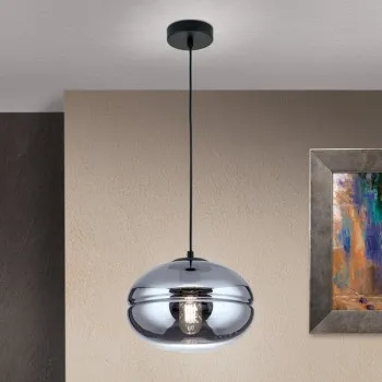 Orion Richard fekete-füstszínű függesztett lámpa (ORI-HL 6-1805/1_BL) E27 1 izzós IP20