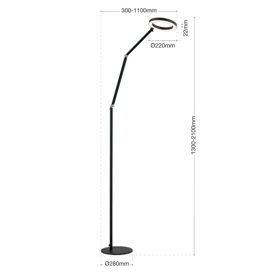 Orion Ringo fekete LED állólámpa (ORI-Stl 12-1288) LED 1 izzós IP20