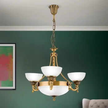 Orion Rocca bronz-opál csillár (ORI-LU 1689/3+3) E27 6 izzós IP20