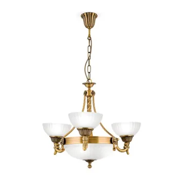 Orion Rocca bronz-opál csillár (ORI-LU 1689/3+3) E27 6 izzós IP20