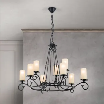 Orion Rusticka fekete-opál csillár (ORI-LU 1K/3615/6+3) E14 9 izzós IP20