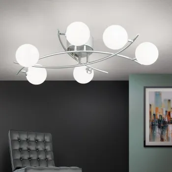 Orion Santi szatén króm-fehér mennyezeti lámpa (ORI-DL 7-574/6) G9 6 izzós IP20