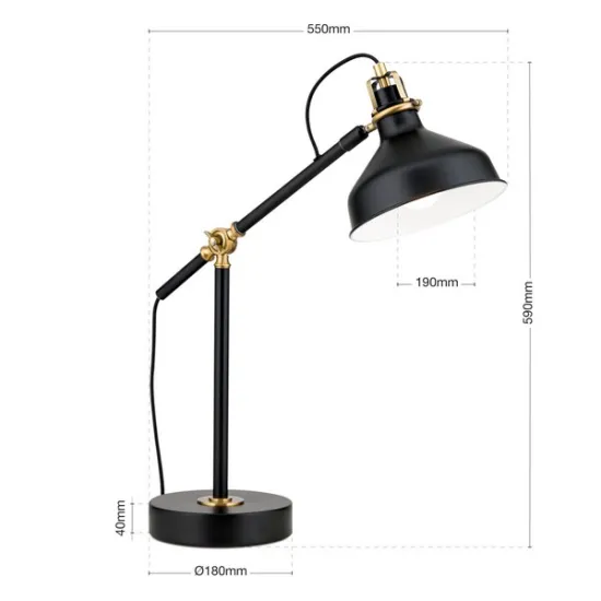 Orion Schiller fekete-sárgaréz asztali lámpa (ORI-LA 4-1222/1_BL) E27 1 izzós IP20 Orion Schiller fekete-sárgaréz asztali lámpa (ORI-LA 4-1222/1_BL) E27 1 izzós IP20