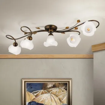 Orion Sisi rozsdabarna-opál mennyezeti lámpa (ORI-DL 7-789/5_RU) E14 5 izzós IP20