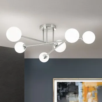 Orion Snowwhite szatén króm-fehér mennyezeti lámpa (ORI-DL 7-786/6_S_CHR) G9 6 izzós IP20