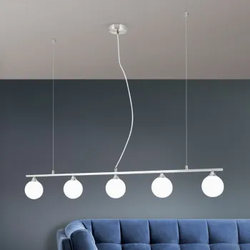 Orion Snowwhite szatén króm-fehér függesztett lámpa (ORI-HL 6-1804/5_S_CHR) G9 5 izzós IP20