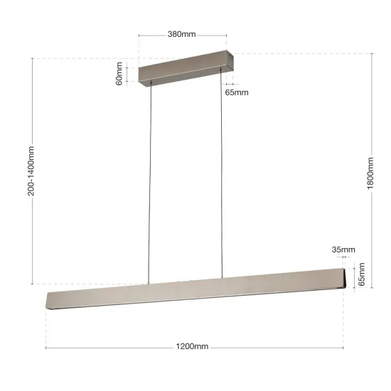 Orion Tara matt nikkel LED függesztett lámpa (ORI-HL 6-1716/120_NI) LED 2 izzós IP20