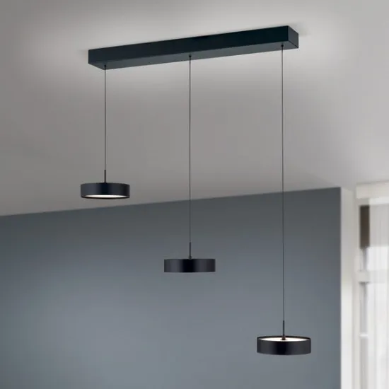 Orion Teide matt fekete LED függesztett lámpa (ORI-HL 6-1712/3_BL) LED 3 izzós IP20