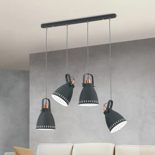 Orion Theke fekete-réz függesztett lámpa (ORI-HL 6-1690/4) E27 4 izzós IP20