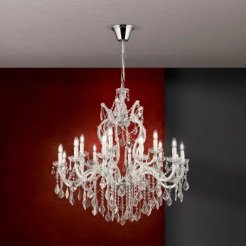 Orion Theresa ezüst-átlátszó csillár (ORI-LU 2391/12+6A) E14 18 izzós IP20