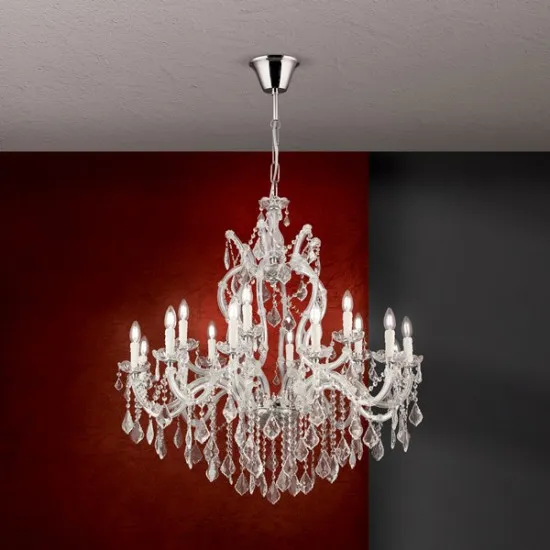 Orion Theresa ezüst-átlátszó csillár (ORI-LU 2391/12+6A) E14 18 izzós IP20