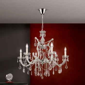 Orion Theresa ezüst-átlátszó csillár (ORI-LU 2391/6A) E14 6 izzós IP20