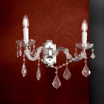 Orion Theresa ezüst-átlátszó falikar (ORI-WA 2-1195/2A) E14 2 izzós IP20