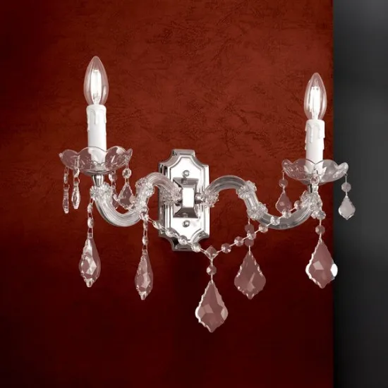 Orion Theresa ezüst-átlátszó falikar (ORI-WA 2-1195/2A) E14 2 izzós IP20