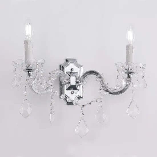 Orion Theresa ezüst-átlátszó falikar (ORI-WA 2-1195/2A) E14 2 izzós IP20