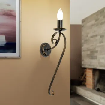 Orion Torcia fekete-arany falikar (ORI-WA 2-1220/1_BL_GO) E14 1 izzós IP20